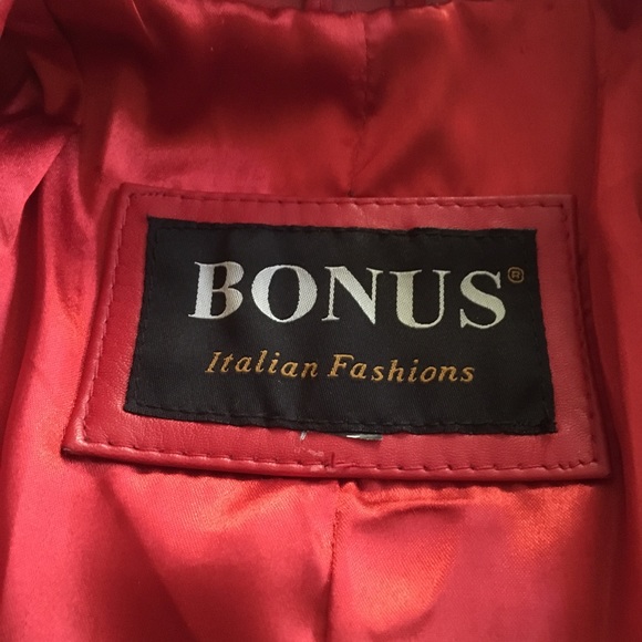 Red leather blazer - Picture 5 of 5